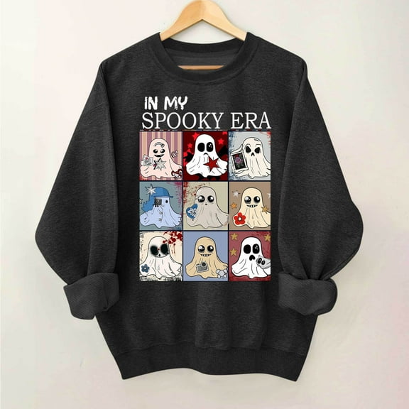 Patlollav Pntutb Womens Round Neck Halloween Day Sweatshirts Winter Long Sleeved Polyester Tops