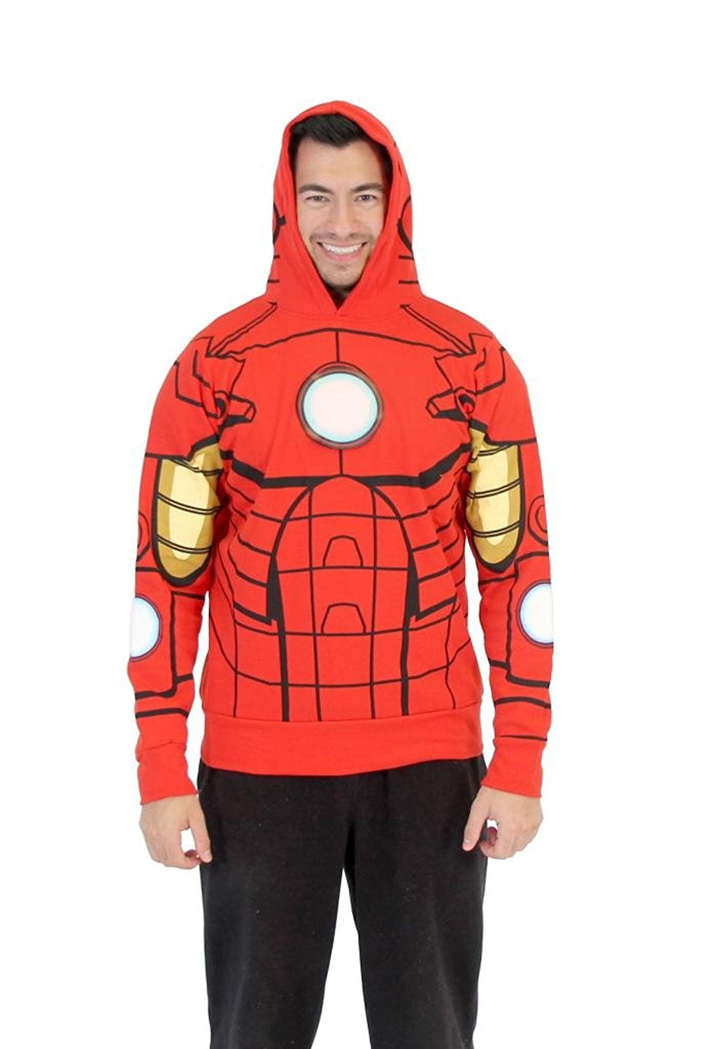 Superhero Hoodie Sweatshirt Cartoon Lovers Hoodie Love Iron Man Men's All Over Print Sleeveless Hoodie Gift for fan