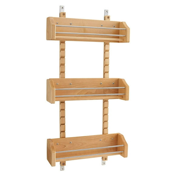 Rev-A-Shelf Medium Adjustable 3-Shelf Cabinet Door Mount Spice Rack, 4ASR-18