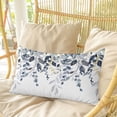 thumbnail image 4 of Blue Grey Eucalyptus Pillow Covers, Linen Long Throw Pillow Case, Watercolor Spring Weeping Botanical Holiday Pillow Protector Decorative Cushion Cover for Living Room/Bedroom 12" x 20", 4 of 8
