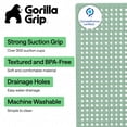 thumbnail image 3 of GORILLA GRIP Patented Bath Tub Shower Mat, Machine Washable Bathtub Floor Liner Mats, Suction Cups and Drain Holes to Keep Tubs Clean, Soft on Feet, Bathroom Essentials, 35x16 Inch, Mint Opaque, 3 of 10