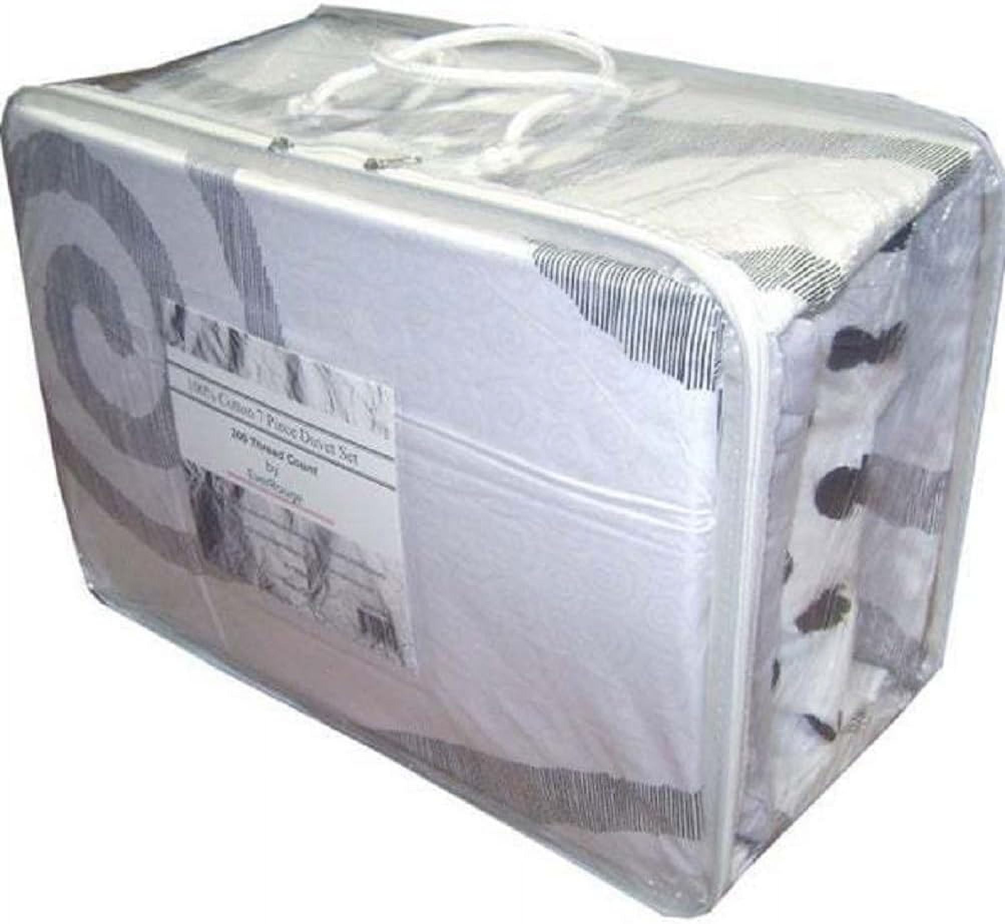 Sheetsnthings 100% Cotton Duvet Cover Set (Queen Size, White) Serenity 7pc Soft Bedding Set