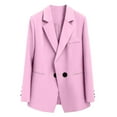 thumbnail image 4 of QATAINLAV Women's Office Suits Solid Color Blazer Matching Sets for Wedding Banquets Formal Single Breasted 2 Piece Outfits, Pink, S, 4 of 8