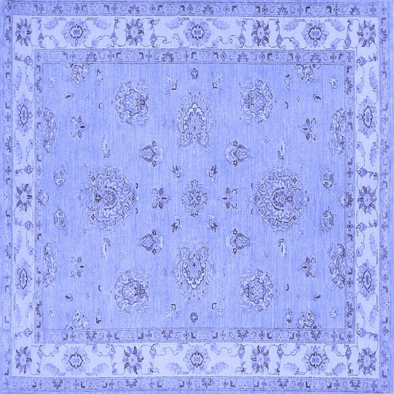 Ahgly Company Indoor Square Oriental Blue Traditional Area Rugs, 5' Square
