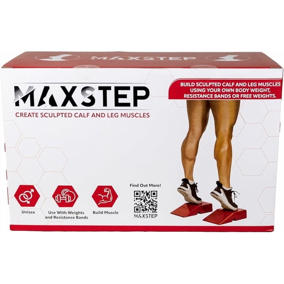 MaxStep Calf and Leg exercise tool, Build strong calf muscles & Strengthen your 2nd heart, Lightweight Exercise Stepper , Use with Exercise Bands.