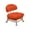 Orange, variant on White Plastic Backrest Chair With Wheels For Home Use Swivel Stool Size 19.68 X 13.77 X 12.59 Inches Compact Portable Design Comfortable Support Multi Purpose Seat White