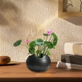 thumbnail image 5 of Hydroponic Flower Pot | Ceramic Planter with Geometric Design | Modern Home Gardening Decor | White or Black | 5.2x3.74 Inches, 5 of 6