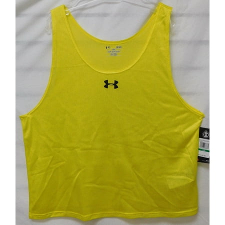 Mens 1287906 Under Armour UA Heat Gear Football Soccer Training Bib Yellow Large