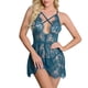 thumbnail image 4 of Body De Encaje, Ropa De Dormir Ajustada Suave Y Encantadora De Encaje Para Mujer Para Dormitorio ANGGREK Lago Azul XL, 4 of 8