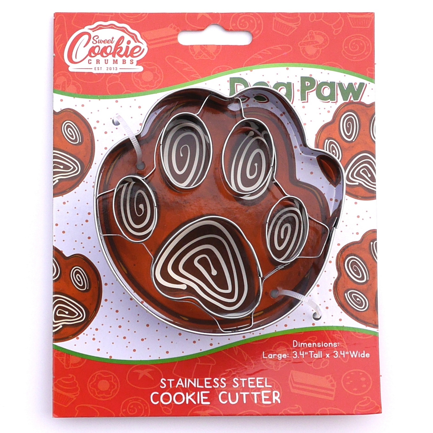 Dog Paw Cookie Cutter Stainless Steel
