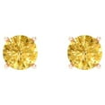 thumbnail image 3 of Clara Pucci 0.5Ct Natural Citrine Round Cut VVS1 Screw Back Stud 14k Solid hypoallergenic Gold Designer Earrings For November, 3 of 7