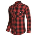 thumbnail image 3 of NAFUU Mens Dress Shirts Fashion Men's Autumn Winter Casual Party Long Sleeved Plaid Lapel Comfortable Thick Warm Flannel Shirt With Pockets Stretch Dress Shirt, 3 of 7