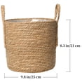 thumbnail image 2 of Woven Flower Basket Topboutique Straw Weaving Plant Basket Plant Container Organizer Laundry Bag Plant Pot Planter Basket Flower Pots Cover Garden Plant Containers with Plastic Liner and Handle,9.8in, 2 of 7