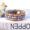 thumbnail image 2 of GHSDFBB Boho Handmade Natural Stone Bead 3 Row Wide Wrap Wrist Statment Bracelet Jewelry Collection, 2 of 7