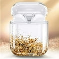 thumbnail image 3 of Nagebee Case for AirPods, Sparkle Flowing Floating Durable Girls Cute Clear Hard Cover Carrying Case Compatible with Apple AirPods 1st/2nd (Gold), 3 of 7