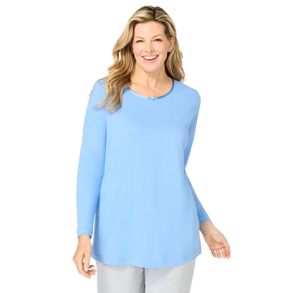Dreams & Co. Plus Size Satin Trim Sleep Tee