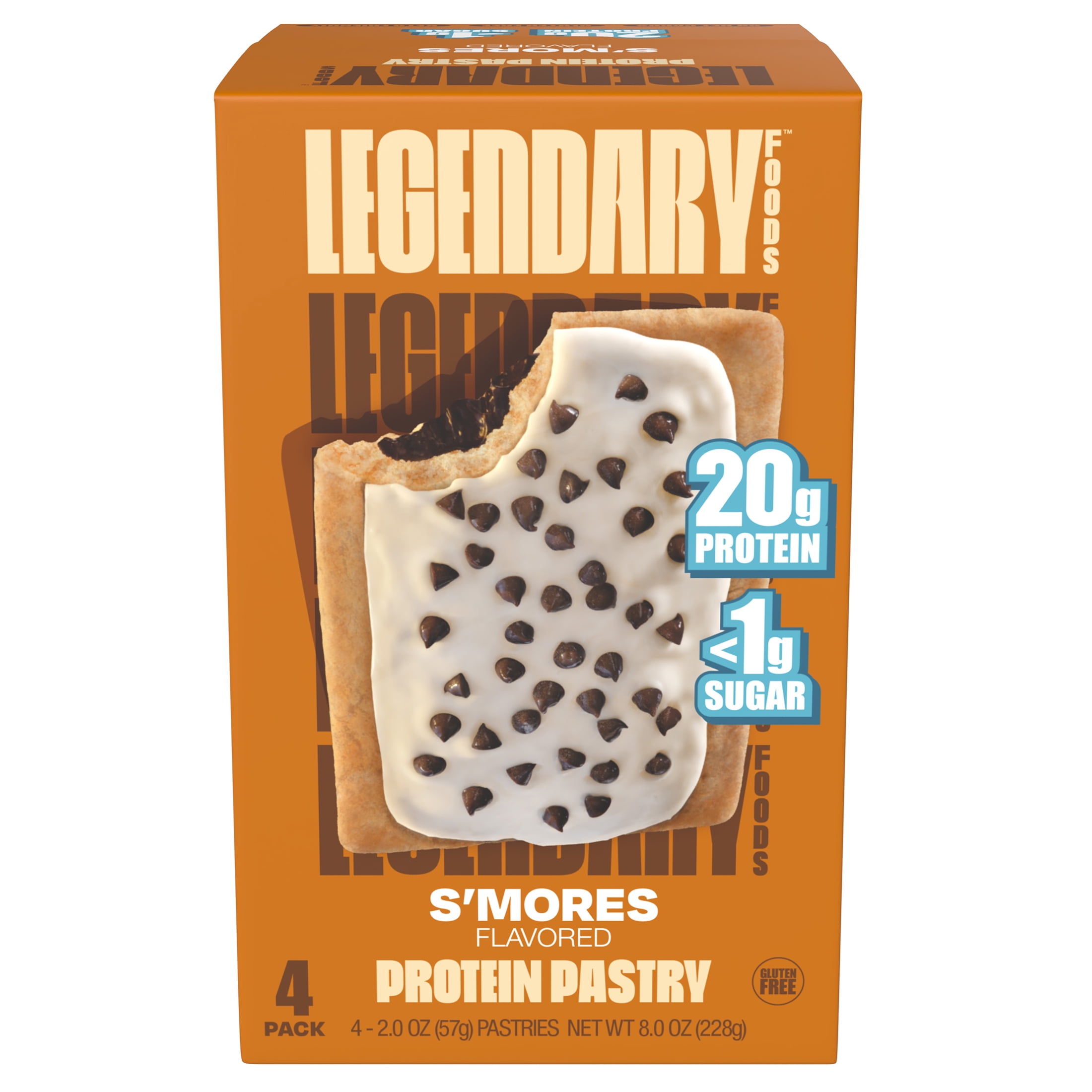(4 pack) Legendary Foods Gluten Free and Keto Friendly Protein Pastry - S'mores - 8oz/4ct