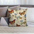 thumbnail image 6 of Pioneer Flower And Butterfly Pillow Covers,Pioneer Flower And Butterfly Throw Pillow Covers 18"×18" ,Living Room Sofa Couch Pillow Covers,Decorative Pillow Covers, 6 of 7