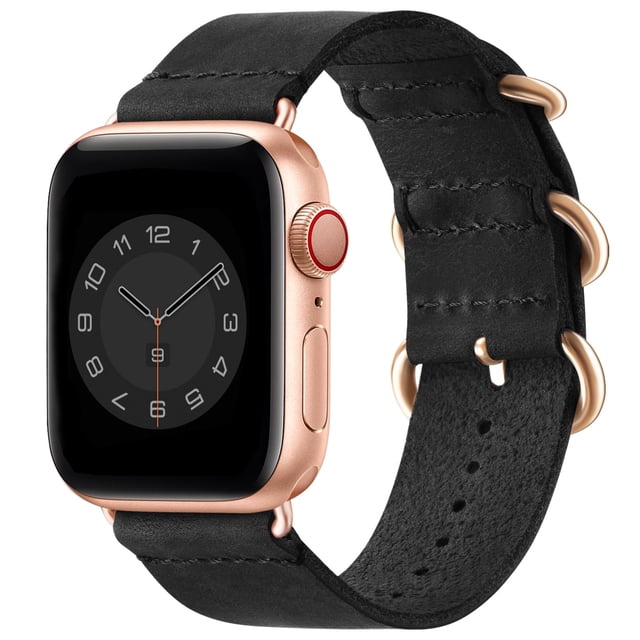 Correa de reloj SUNFWR de piel vintage para Apple Watch de 38 a 49 mm