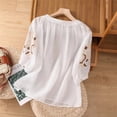 thumbnail image 5 of Kezqiaxn Plus Size Tops for Women Embroidery Half Sleeve Crew Neck Loose Shirts Business Casual Dressy Blouses, 5 of 5