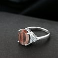 thumbnail image 4 of Gem Stone King 925 Sterling Silver Ring Oval Red Tiger Eye and Moissanite (4.38 Cttw, Size 6), 4 of 4