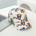 thumbnail image 3 of Oiyii Toddler Boys Snap‑Fit Baseball Hats Vehicle Printed Sport Back‑To‑School Baseball Caps, White, 3 of 3