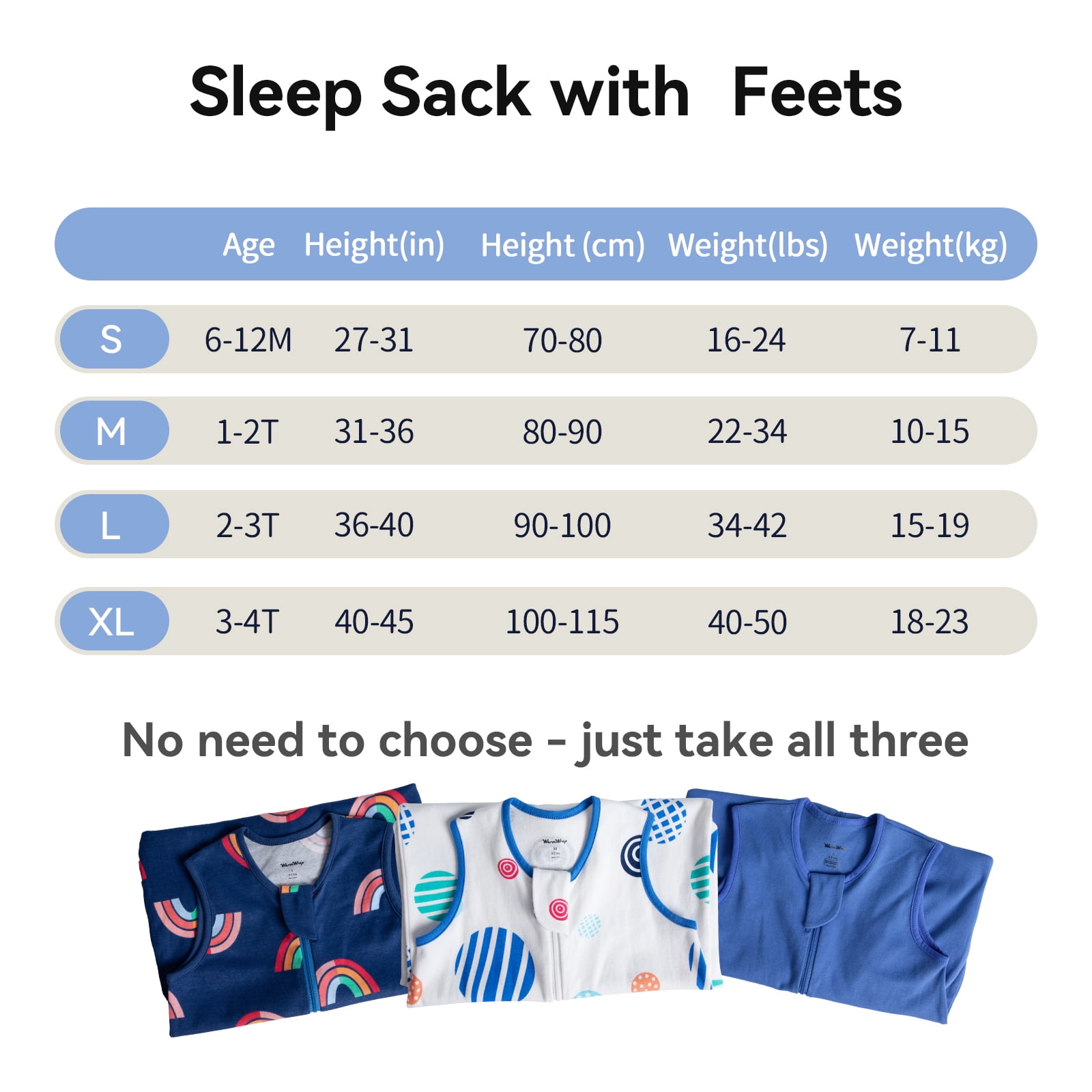 3 Pack-0.5 Tog Lightweight Summer Toddler Sleep Sack 2T-3T with Feet 100% Cotton Breathable Sleep Sack with Legs 2-Way Zipper Wearable Blanket