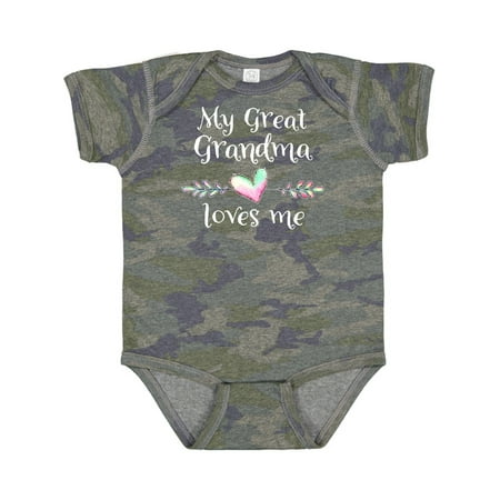 

Inktastic My Great Grandma Loves Me- Heart Great Grandchild Boys or Girls Baby Bodysuit