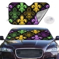 thumbnail image 4 of Goofa Mardi Gras1 Printed Car Windshield Sunshade,Foldable Reflective Sun Visor,UV Protection Heat Blocker Sunshade,Car Cooling Accessory-Small, 4 of 7