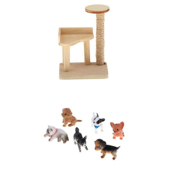 1/12 Casa de Gato árbol Torre Muebles con Mascota