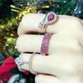 thumbnail image 5 of 3 Tone Gold Plated Stackable Skinny CZ Women Engagement Ring Set Fashion Jewelry, 5 of 9