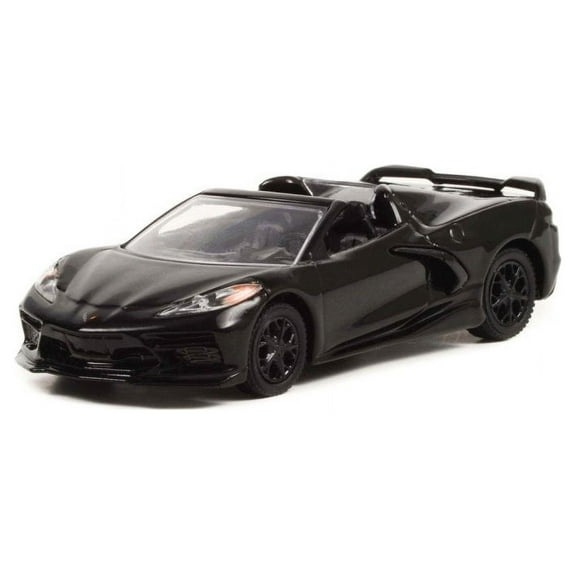2021 Chevy Corvette C8 Stingray Convertible, Black - Greenlight 28090D/48 - 1/64 scale Diecast Car
