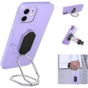 Cell Phone Ring Holder 360° Rotation Foldable Finger Kickstand, Metal Back Ring Grip Stand Compatible for Magnetic Car Mount & All Smart Phones Tablets (Attachment Ring for Phone Case) (Silver)