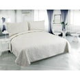 thumbnail image 1 of Marina Decoration Solid Embossed Pinsonic Coverlet Bedspread Bedding Ultra Soft Summer Quilt Set with Shams, Cream Color, 1 of 6