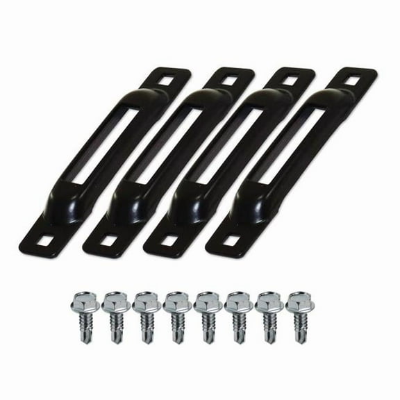 Snap-Loc SLSB4FS Self-Drillng Screws E-Track Single Strap Anchors - Black Powder Coated, Pack of 4
