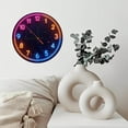 thumbnail image 6 of Neon LED Digital Clock with Colorful Display 10-Inch Silent Wooden Wall Clock, Battery Operated (AA Batteries Not Included), Artistic Home Decor, 6 of 8