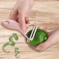 thumbnail image 2 of Wdftyju Pelador de frutas y verduras de plástico, herramienta de cocina con mango antideslizante (rosa) Wdftyju 2ce6wr3yp3wf4hx1D02, 2 of 7