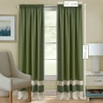 thumbnail image 2 of Woven Trends Two-Tone Window Curtain Panels, Rod-Pocket Light Filtering Curtains for Bedroom and Living Room, Double Layered Window Panel, Green, 50" x 84" Single Panel, 2 of 7
