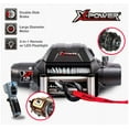thumbnail image 2 of XPOWER 12000 lbs Electric Winch with Integrated steel Cable, Patented Double-Disk Brake Electric Winch with Wireless Remote and LED Light, Ideal for Off-Road Recovery Trucks, 2 of 6