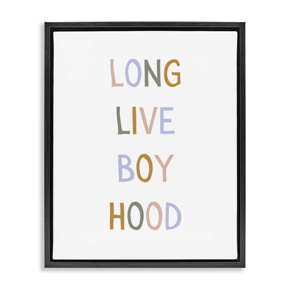 Stupell Industries Modern Long Live Boy Hood Black Floating Frame Canvas Art, 17 x 21, by Katie Griggs
