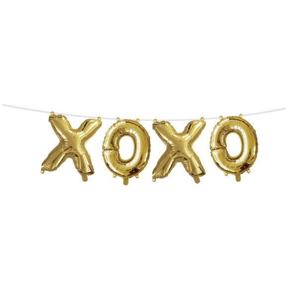 Bannière ballons en papier métallisé or XOXO
