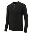 thumbnail image 2 of Xzbqbs Men's Henley Long Sleeve Button Down Shirts Casual Lightweight Pullover Shirt Slim Fit Soft Stretch Basic Tees Fall Tops, 2 of 5