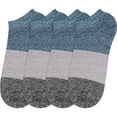 thumbnail image 2 of Men's Rayon from Bamboo Fiber Colored Sports Superior Wicking Athletic Ankle Socks - Blue Grey Black - 4prs, Size 4-10, 2 of 3