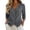 26#Gray, variant on Business Top Cotton Linen 3/4 Sleeve Deep V Neck Single Breasted Design Daily Commute Outfit Shirt