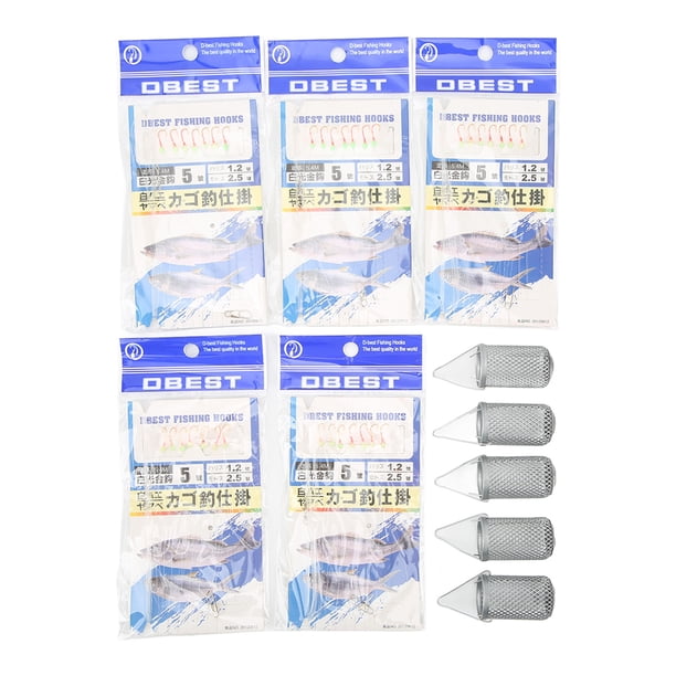 Fishing Hook Rigs, Corrosion Resistance Fishing String Hook Luminous High Sharpness With Bait Cage For Seawater ANGGREK Otros Deportes