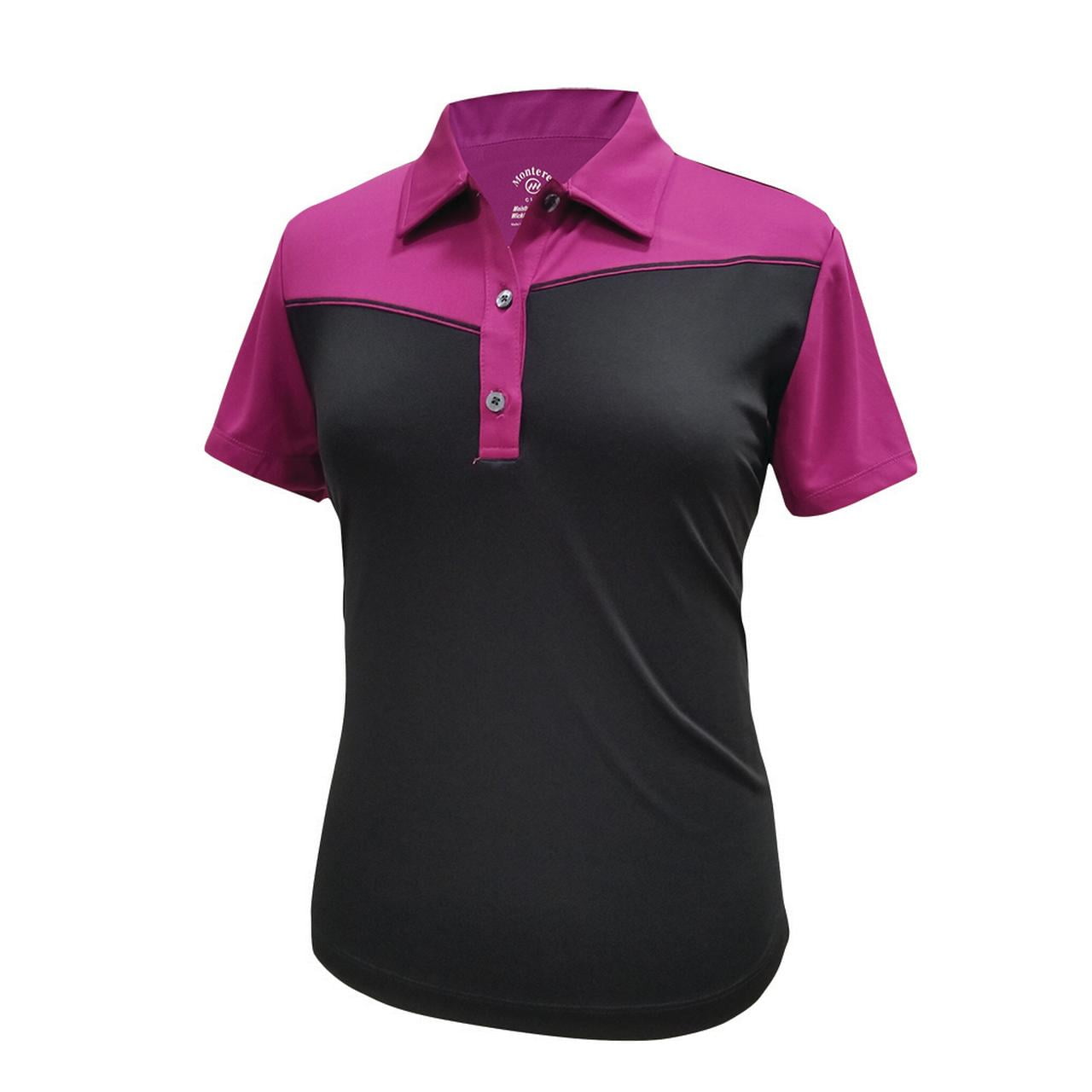 Monterey Club Women's West Contrast Block Golf Polo Shirt #2454 ...