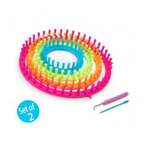 Darice 117158 Set of 8 Round Plastic Knitting Looms (Set of 2
