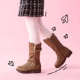 thumbnail image 2 of Botas de Invierno Altas para Niñas DREAM PAIRS con Piel Sintética Color Tan, 2 of 5