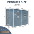 thumbnail image 6 of Jopath 4ft x 8ft Outdoor Storage Shed with Floor Resin shed with Two-Window,Waterproof and Lockable Doors for Patio Yard Lawn Gray, 6 of 7