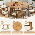 thumbnail image 6 of Harper & Bright Designs Outdoor Dining Set with Chairs for 6, Round Dining Table with Umbrella Hole, Patio Wooden Patio Furniture Set with Removable Cushions for Garden Backyard, Light Teak, 6 of 20